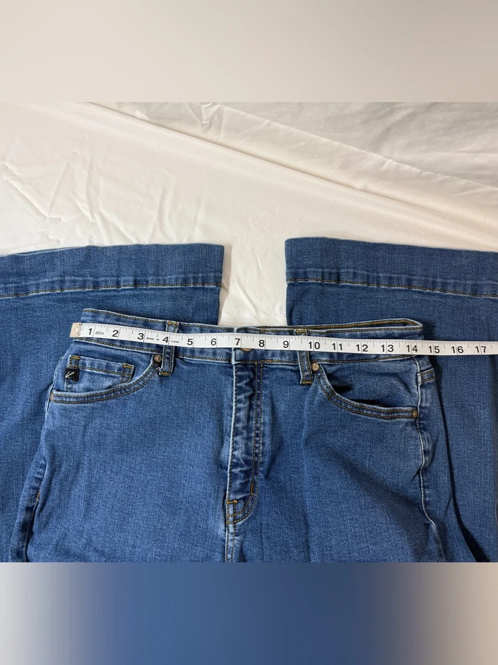 KanCan Wide Leg High-Rise Jeans in Deep Blue Wash